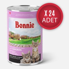 Bonnie Tavuklu Sos İçinde Et Parçacıklı Yavru Kedi Konservesi 400g x 24 Adet