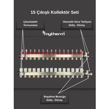 15'li Yerden Isıtma Kollektör Seti Debimetreli Paslanmaz