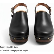 Ne&Ve Shoes Deri Hafif Tabanlı Tokalı Kadın Takunya Sandalet