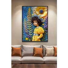 Artan Gallery Çocuk Odası Duvar Tablosu | Çiçekli Kız Figürü | Italyan Kadife | Yağlı Boya Görünümlü