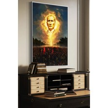 Artan Gallery Atatürk Liderlik Duvar Tablosu | Italyan Kadife | Yağlı Boya Görünümlü | Ofis ve Kurumsal Dekor