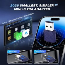 Noyo Carlinkit Ultra 1  2026 Yazılım  Bt 5,4 Wifi 5,8ghz Kablosuz Carplay & Android Auto Adaptör Bt 5,4 Wifi 5,8ghz
