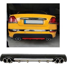 Oto h.i.t. Fiat Linea Uyumlu Body Kit Difüzör 4 Çıkış Yuvarlak Gri Model 3