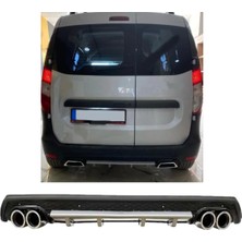 Oto h.i.t. Dacia Dokker Uyumlu Body Kit Difüzör 4 Çıkış Yuvarlak Gri Model 3