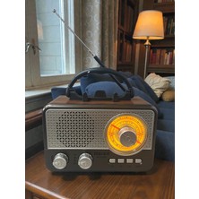 Nostaljik Görünümlü Retro Radyo Tf Kart-Bluetooth- Usb- Fm Radyo Destekli Nostalji Radyo