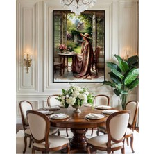 Artan Gallery Italyan Kadife Kadın Duvar Tablosu | Yağlı Boya Görünümlü | Ahşap Çerçeveli