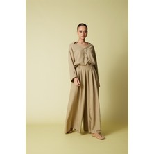 Nisan Triko Keten Karışımlı Bol Pantolon