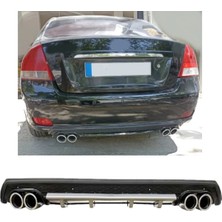 Oto h.i.t. Kia Cerato Sedan Uyumlu Body Kit Difüzör 4 Çıkış Yuvarlak Gri Model 3