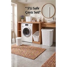 Effe Home 5'li Safir Çamaşır Sepeti Seti Örgü Desenli