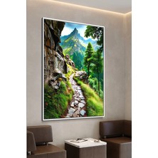 Artan Gallery Italyan Kadife Doğa Manzaralı Duvar Tablosu | Yağlı Boya Görünümlü | Ahşap Çerçeveli