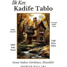 Artan Gallery Italyan Kadife Orman Evi Duvar Tablosu | Yağlı Boya Görünümlü | Ahşap Çerçeveli