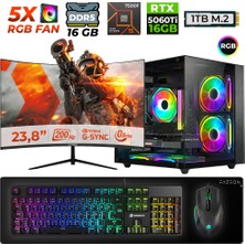 Xaser Live X50 Ryzen 5 7500F 16GB Ddr5 Ram 1tb M.2 Nvme SSD 16GB RTX5060 Ti 23.8" 200Hz Masaüstü Oyuncu Bilgisayarı