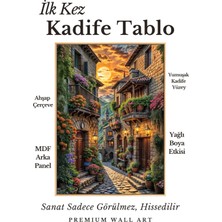 Artan Gallery Italyan Kadife Avrupa Sokak Manzarası Duvar Tablosu | Yağlı Boya Görünümlü | Ahşap Çerçeveli