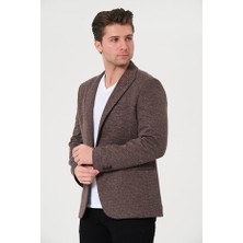 Bonesti Erkek Slim Fit Blazer Ceket Kahverengi Kırçıllı