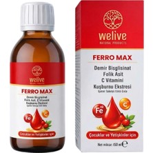 Welive Ferro Max Demir Şurubu 150 ml – C Vitamini, Folik Asit ve Kuşburnu Ekstraktı Içeren Sıvı Takviye