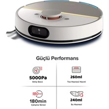 Philips Homerun 7000 Aqua XU7000 5.000 Pa Emiş Gücü Islak ve Kuru Temizlik Lidar Navigasyon Robot Süpürge
