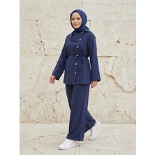 Foremia Çapraz Düğmeli Pantolonlu Takım-Lacivert -