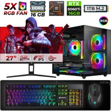 Xaser Live X70 Ryzen 5 7500F 16GB Ddr5 Ram 1tb M.2 Nvme SSD 16GB RTX5060 Ti 27"240Hz Masaüstü Oyuncu Bilgisayarı