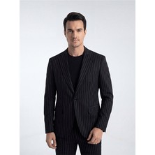 Bonesti Erkek Slim Fit Blazer Ceket Siyah Çizgili
