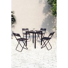 Flinder Balkon Bahçe Mutfak 5'li Bistro Set Masa Sandalye Takımı