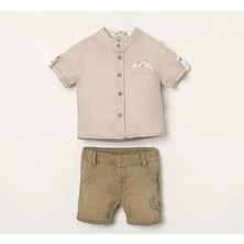 Blumi Kids Keten Gömlek ve Şortlu Erkek Bebek Takım