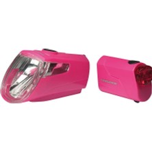 XLC Trelock Ls 360 I-Go Eco / Ls 720 -Bisiklet Aydınlatma Seti Pembe