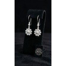 Erdobia 925 Ayar Geleneksel Telkari Midyat Bereket Serisi Çiçek Sallantılı Kanca Gümüş Küpe - 13MM