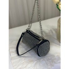 Taşlı Silindir Mini Omuz & El Çantası