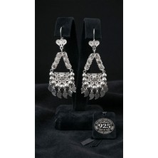 Roza Silver 925 Ayar Gümüş Geleneksel El Işçiliği Telkari Pullu Salkım Şahmeran Küpe