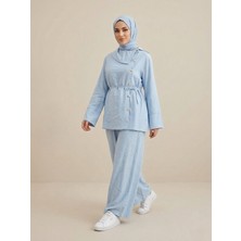 Foremia Çapraz Düğmeli Pantolonlu Takım-Bebe Mavisi -