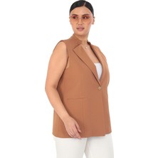 White Diamond Kadın Yakası Detaylı Yelek