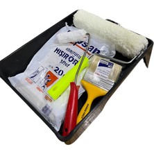 Veka Profesyonel Boya Seti 5 Parça – 25 cm Rulo, 10 cm Mini Rulo, Boya Kabı, Kestirme Fırça, Koruyucu Örtü