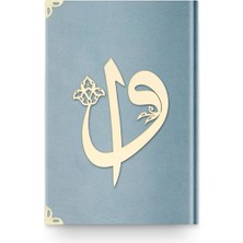 Asa Store Orta Boy Kadife Kuran-I Kerim (Gökyüzü Mavi, Elif-Vavlı, Mühürlü)