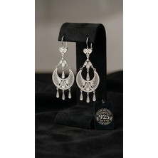 Roza Silver 925 Ayar Gümüş Geleneksel El Işçiliği Telkari Gösterişli Süryani Hilal Küpe
