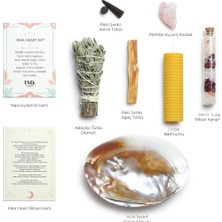 Inka Wood Co. Inka Heart Ritüel Seti – Pembe Kuvars, Palo Santo, Adaçayı, Deniz Tuzu, Balmumu