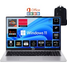 Acer Aspire Go AG15-41 Amd Ryzen 7 7735HS 16GB 2tb SSD Windows 11 Pro 15.6'' Fhd Taşınabilir Bilgisayar NX.J7FEY.002 + Boz Çanta
