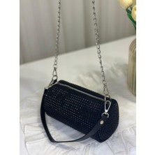 Taşlı Silindir Mini Omuz & El Çantası