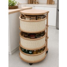 Arbor Ev Ahşap Sebzelik ve Organizer 3 Katlı Akça