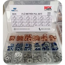 Wabel 3’lü Metrik Pul Seti – 555 Adet (Bakır, Alüminyum, O-Ringli)