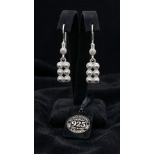 Roza Silver 925 Ayar Geleneksel Telkari Midyat Bereket Serisi Dikdörtgen Sallantılı Kanca Gümüş Küpe