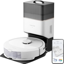 Roborock Q8 Max Plus Beyaz 5.500 Pa Emiş Gücü Çöp Istasyonlu Duoroller Fırça Robot Süpürge Beyaz