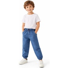Queen Kids  Çocuk Denin Kargo Pantolon Mavi
