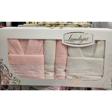 Limelight Select Ekonomik Aile Bornoz Seti (6 Parça)-Krem A.pembe