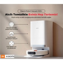 Xiaomi Robot Vacuum X20 Pro Beyaz 7.000 Pa Emiş Gücü Otomatik Paspas Yıkama Halı Tanıma Robot Süpürge Beyaz