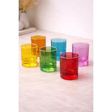 Yzhome 6 Lı Cam Renkli Bardak Kahve Yanı Bardağı 50ML