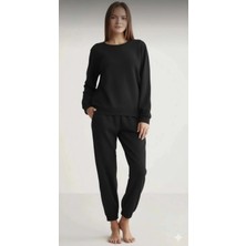 Alin 320 Kadın  Coton Eşofman Takımı-Siyah