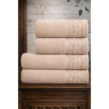 Mela Home Inci 4'lü Banyo Havlu Seti Hamam Takımı- El ve Yüz Havlusu- Çeyiz - Hediyelik 100% Pamuk