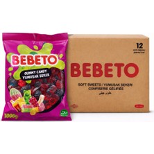 Bebeto Jelibon 12’li Paket Meyve Aromalı 1 kg  Kırmızı Mavi Böğürtlen