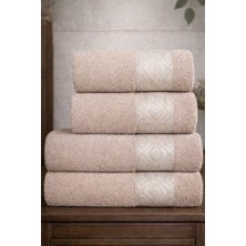 Mela Home Göz 4'lü Banyo Havlu Seti Hamam Takımı- El ve Yüz Havlusu- Çeyiz - Hediyelik 100% Pamuk