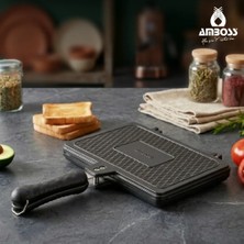 Amboss Vento Döküm Ocak Üstü Tost Tavası – Siyah